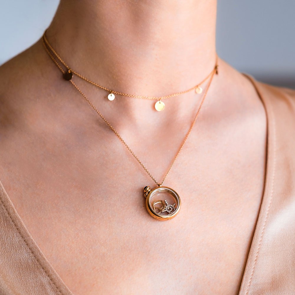 Necklace in Rose Gold Small Soul Clock Burato