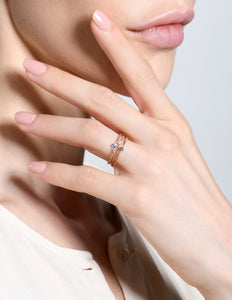 S Soft White Solitaire Ring