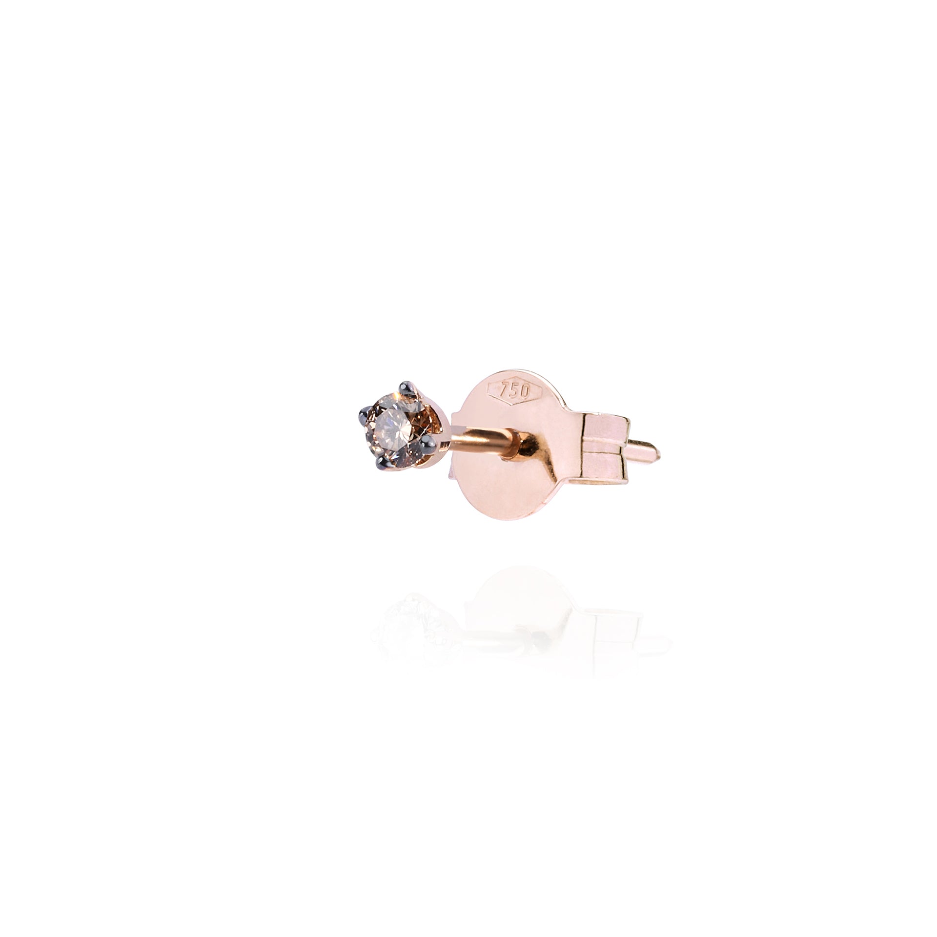 M Brown Solitaire Pin Earring