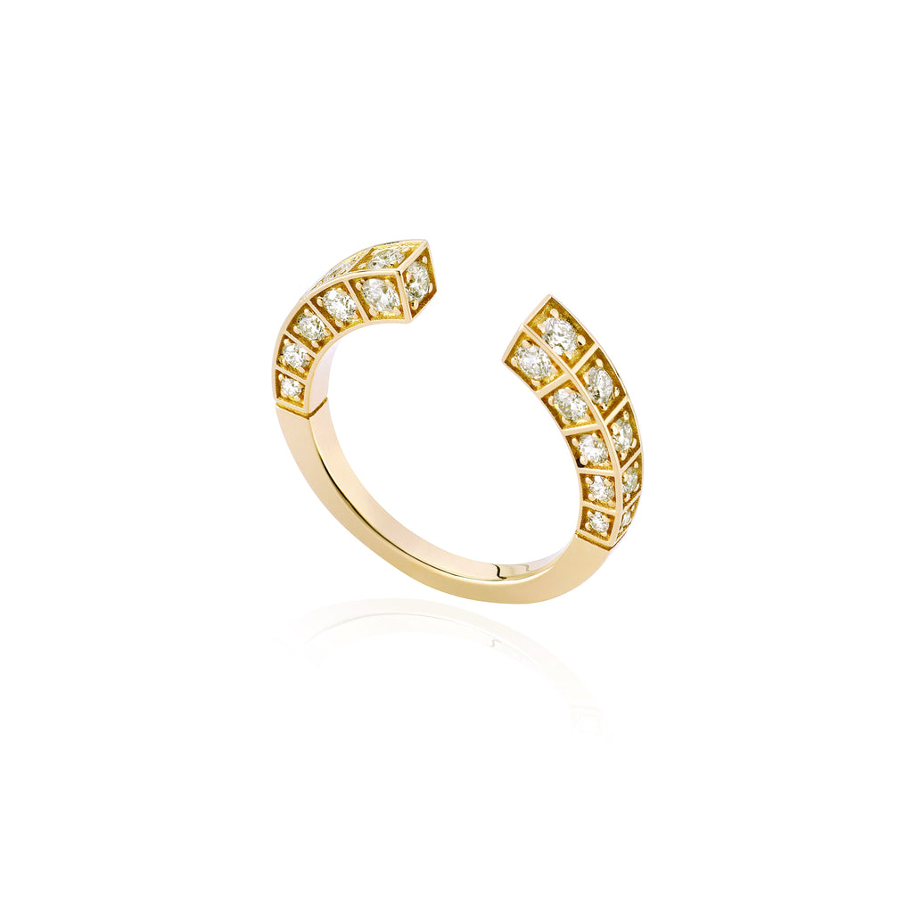 Linea Bold Full Diamonds Yellow Ring