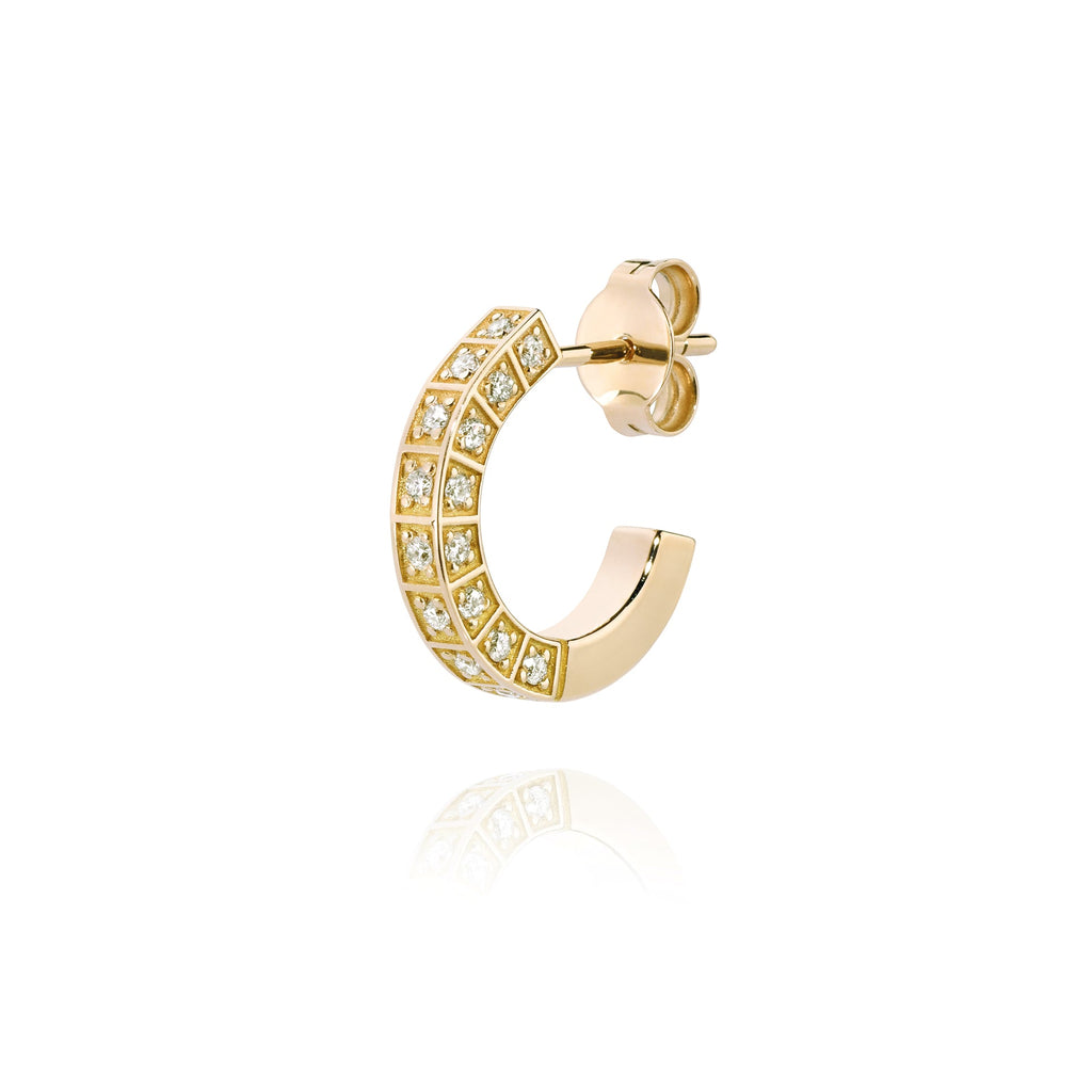 Hoop Linea Full Diamonds Yellow Earring