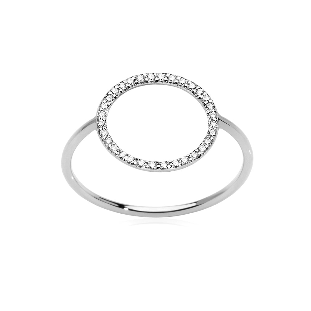 White Diamonds Circle White Ring