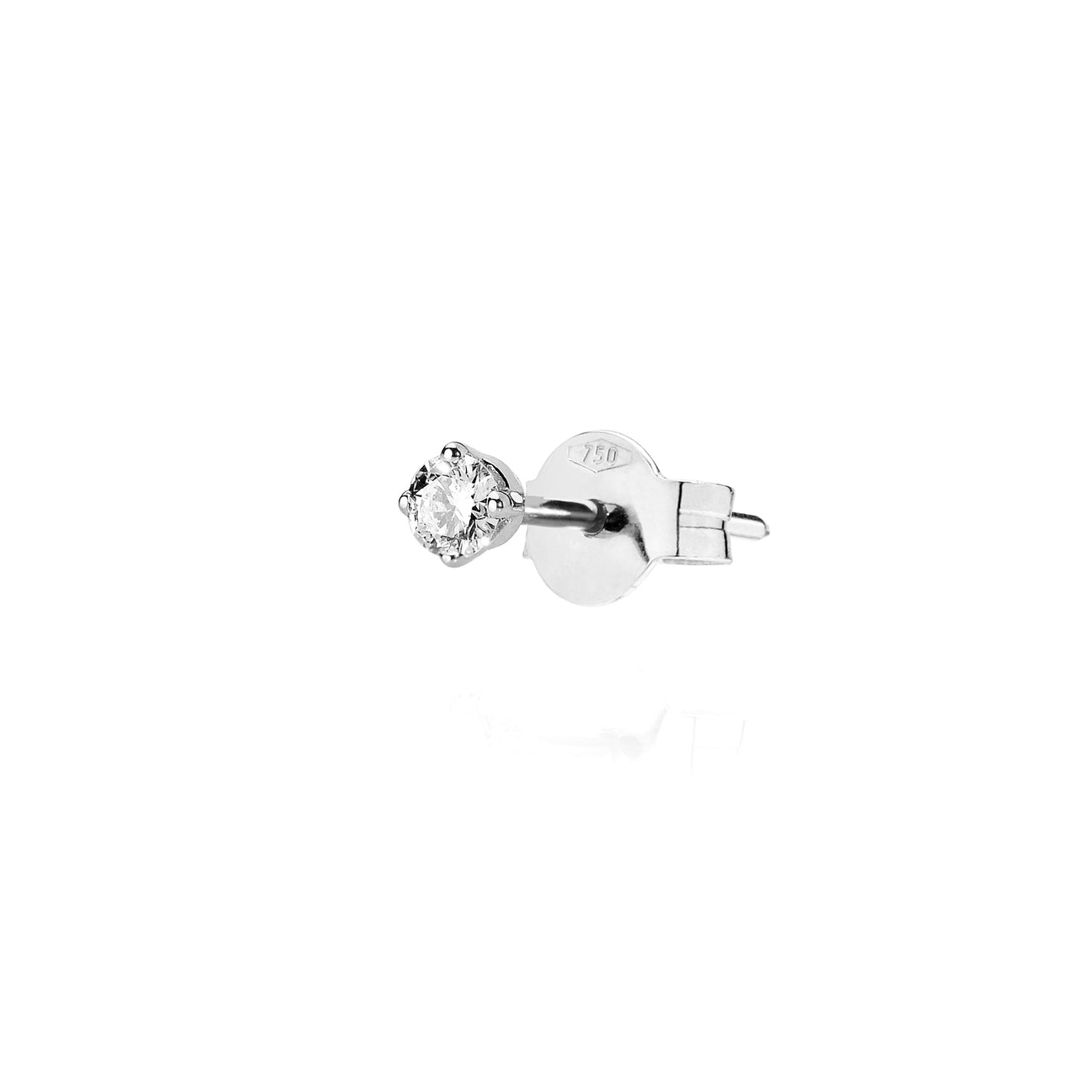 L White Solitaire White Pin Earring