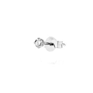 L White Solitaire White Pin Earring