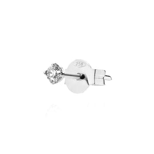 M White Solitaire White Pin Earring