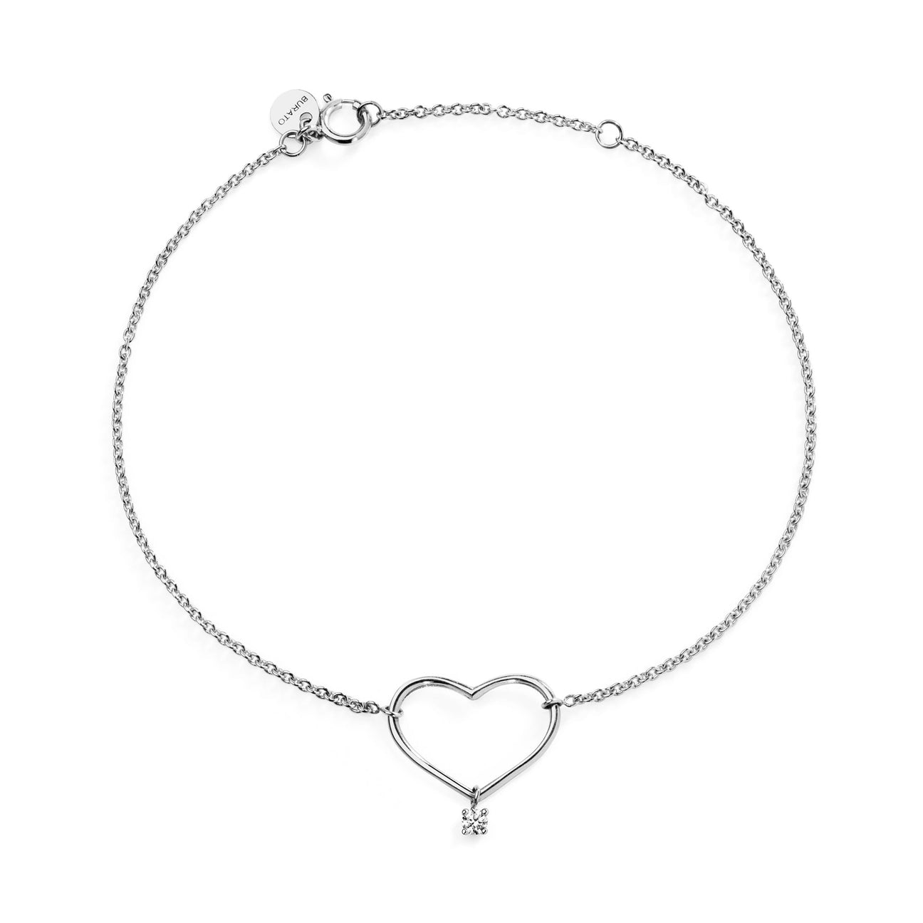 Heart Solitaire S White Bracelet