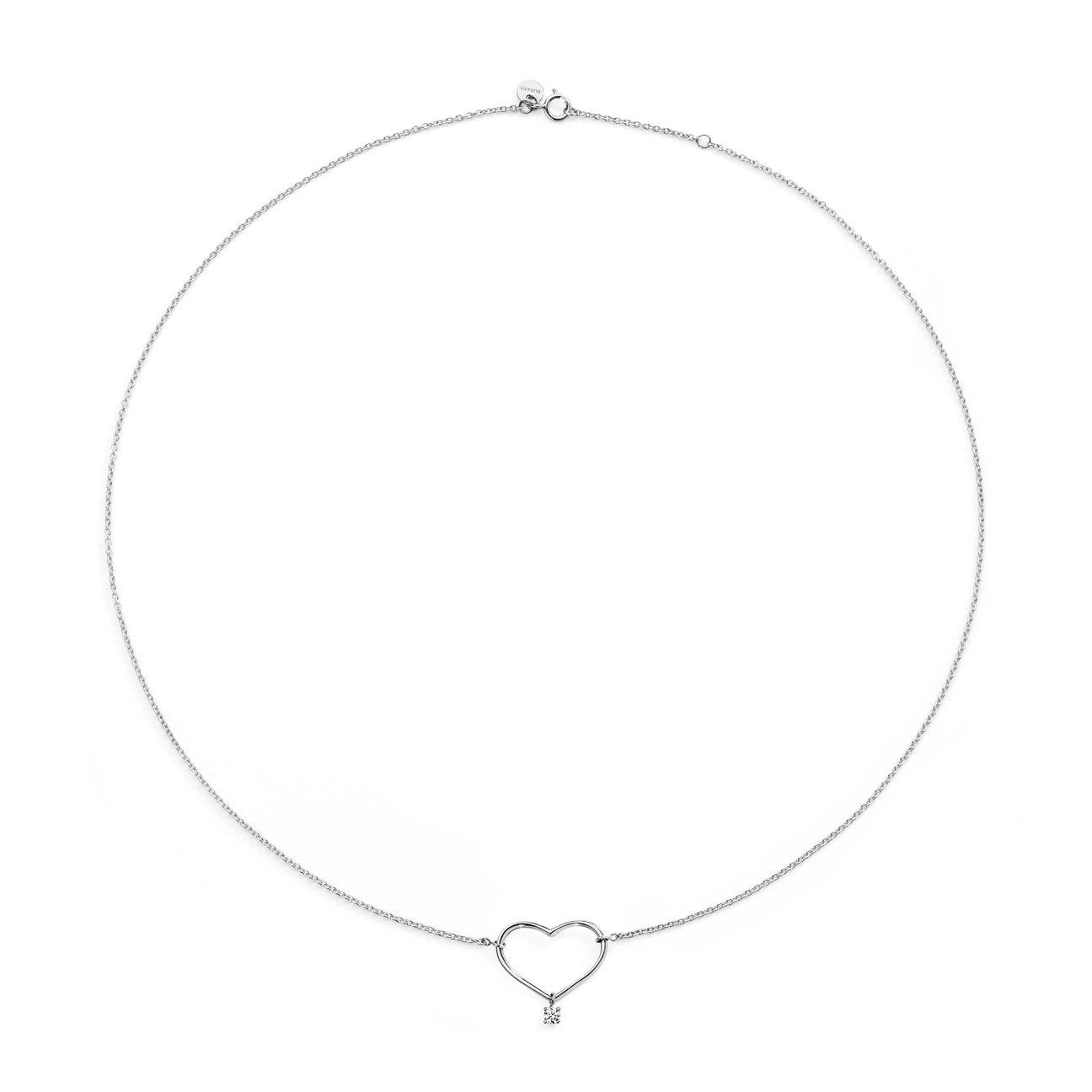 M Heart Diamond White Necklace