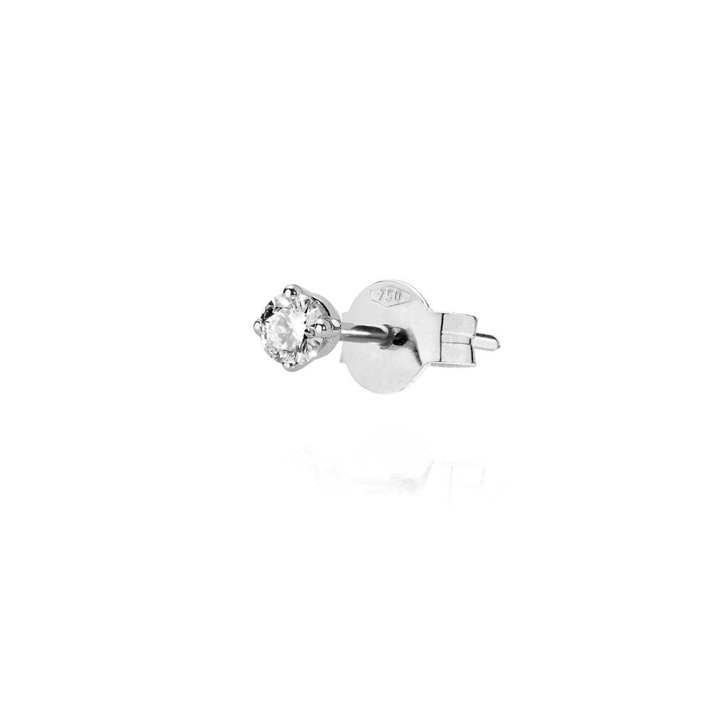 XL White Solitaire White Pin Earring