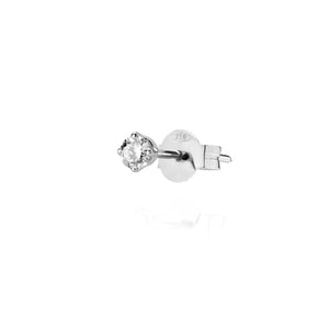 XL White Solitaire White Pin Earring