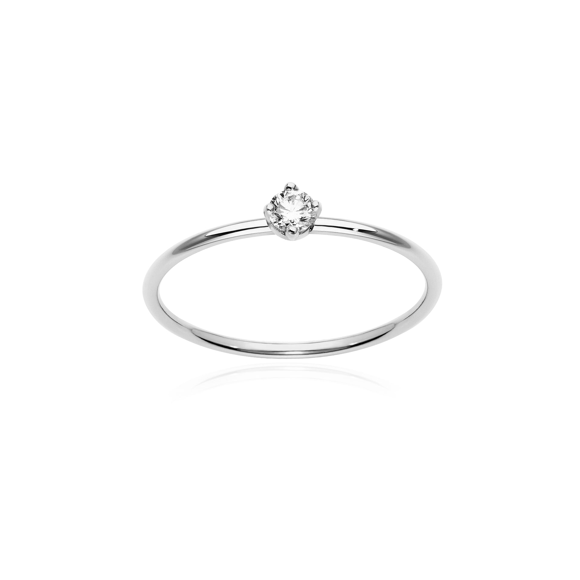 XL White Solitaire White Ring