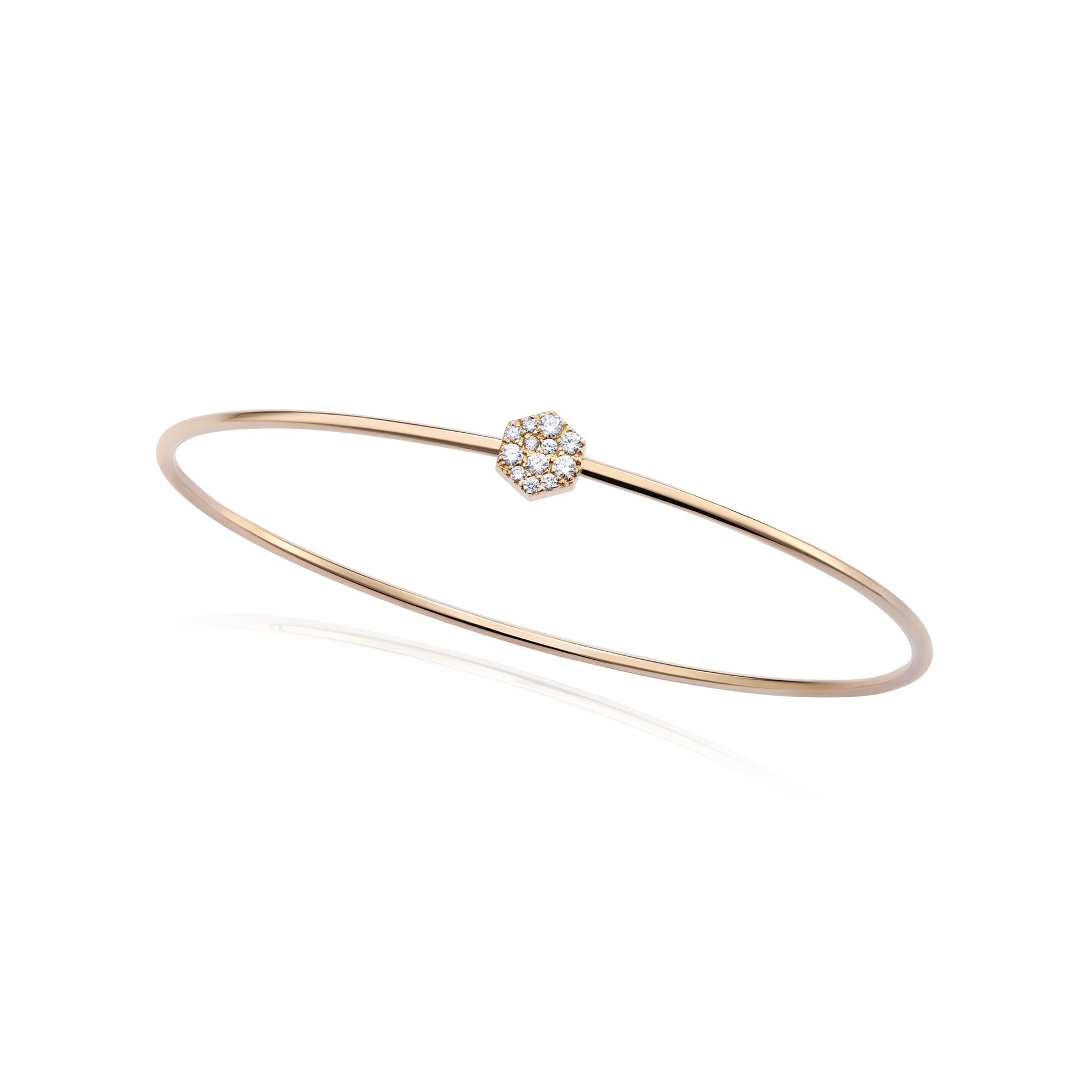 18KT Yellow Gold bangle with Diamonds | Burato