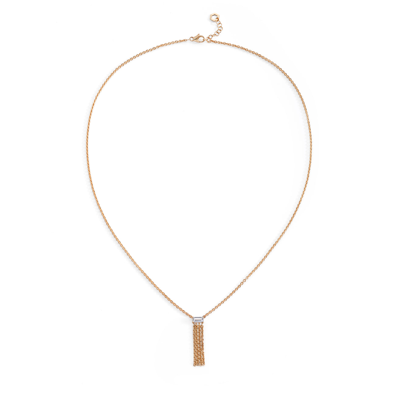 Solitaire Baguette Y Necklace