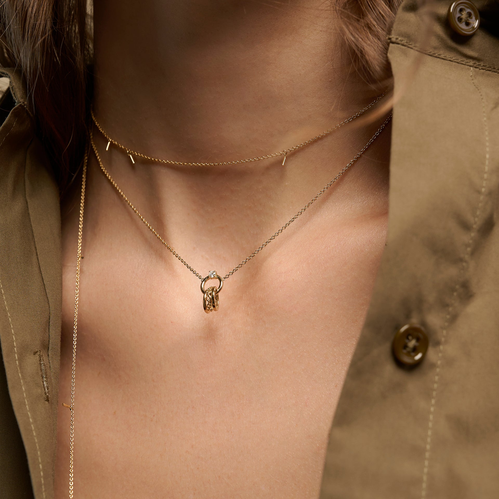 Circle Solitaire Necklace