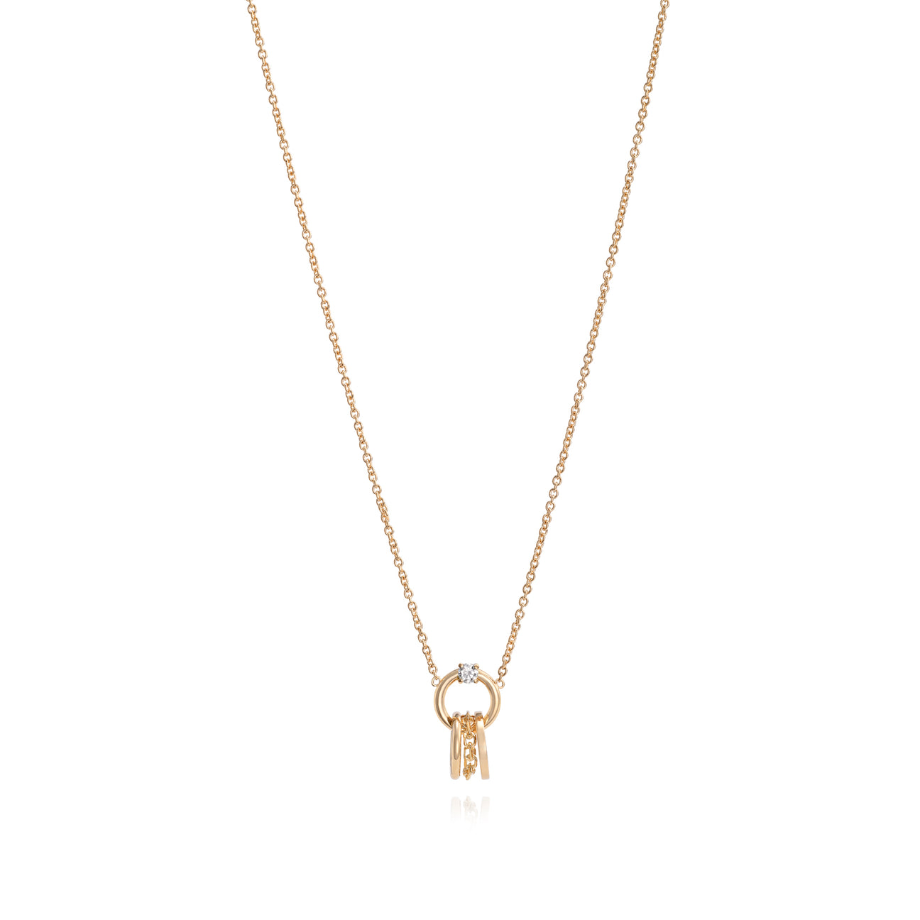 Circle Solitaire Y Necklace