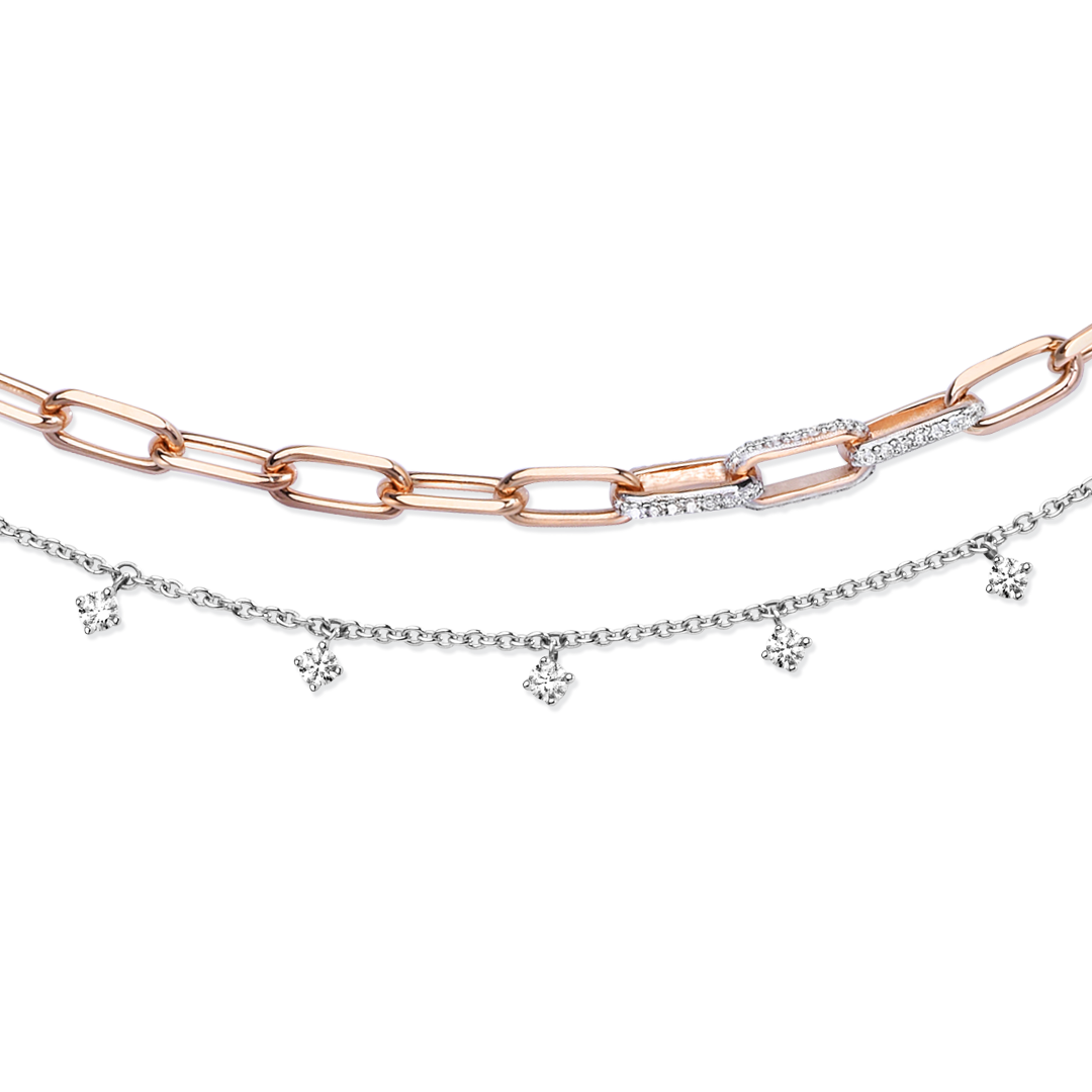 Diamond stackable necklace