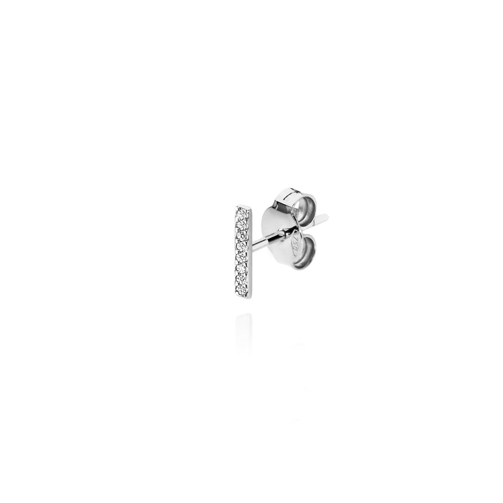 Diamonds Line White Earring