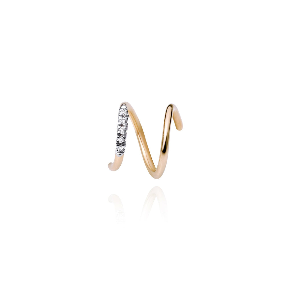 Left Special Diamonds Line Yellow Earring