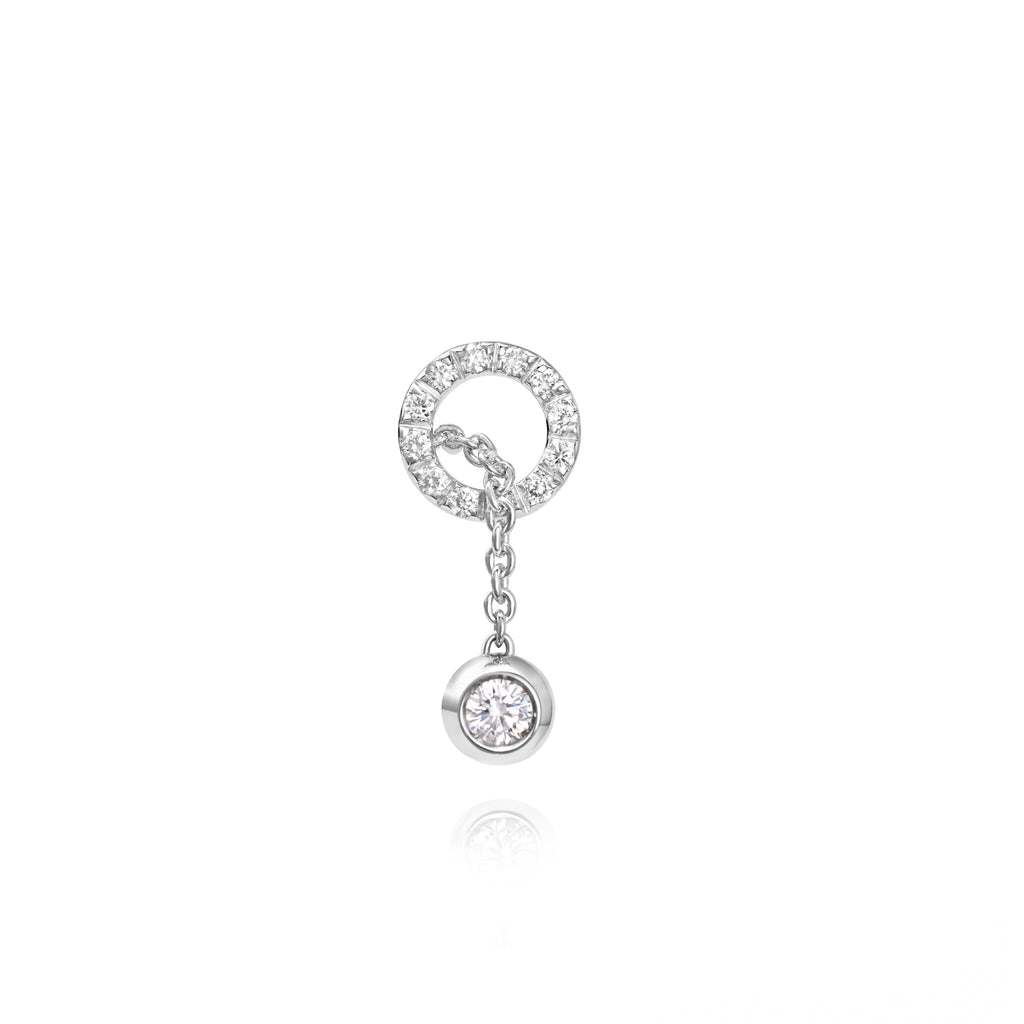 Solitaire Bubble W Right Earring