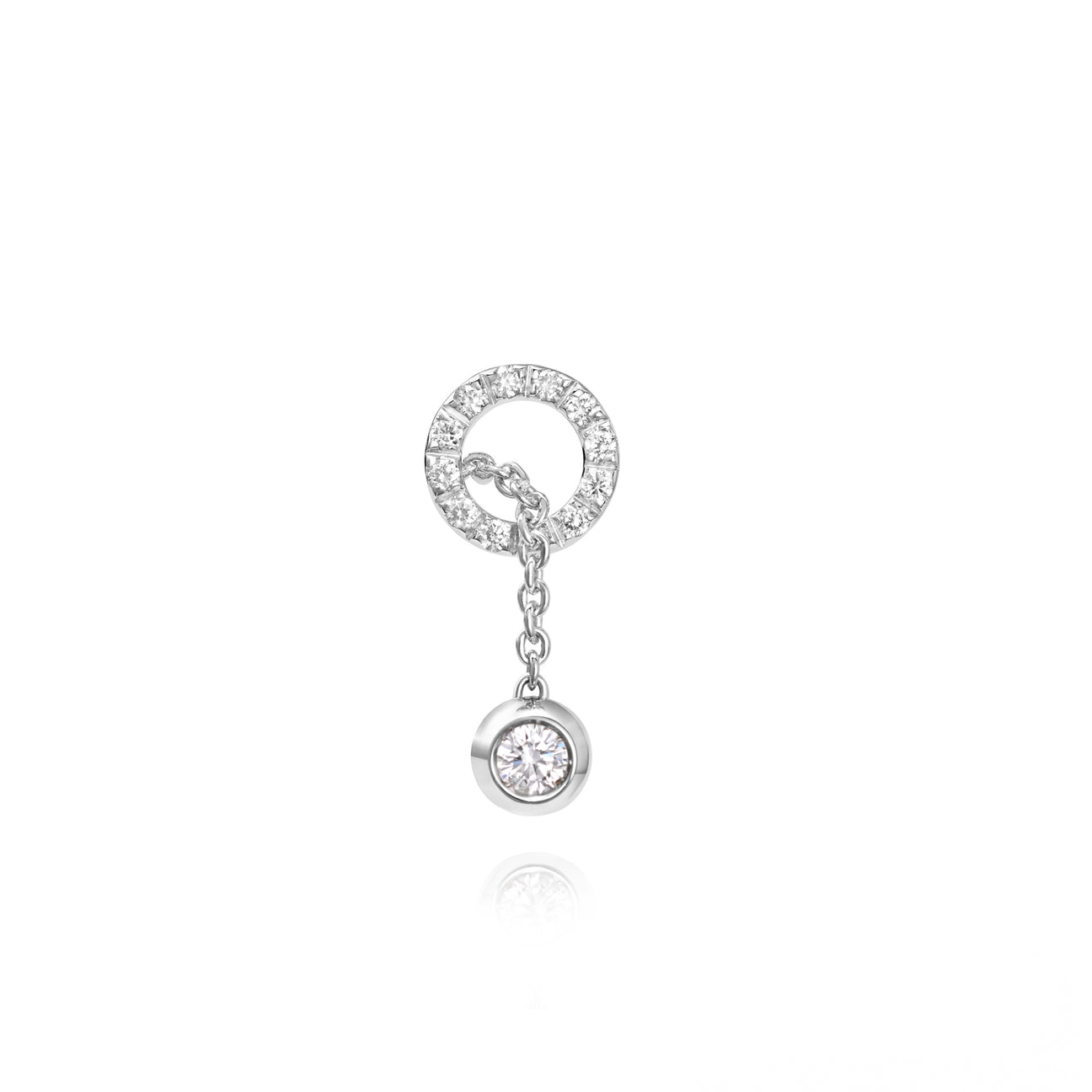Solitaire Bubble W Right Earring