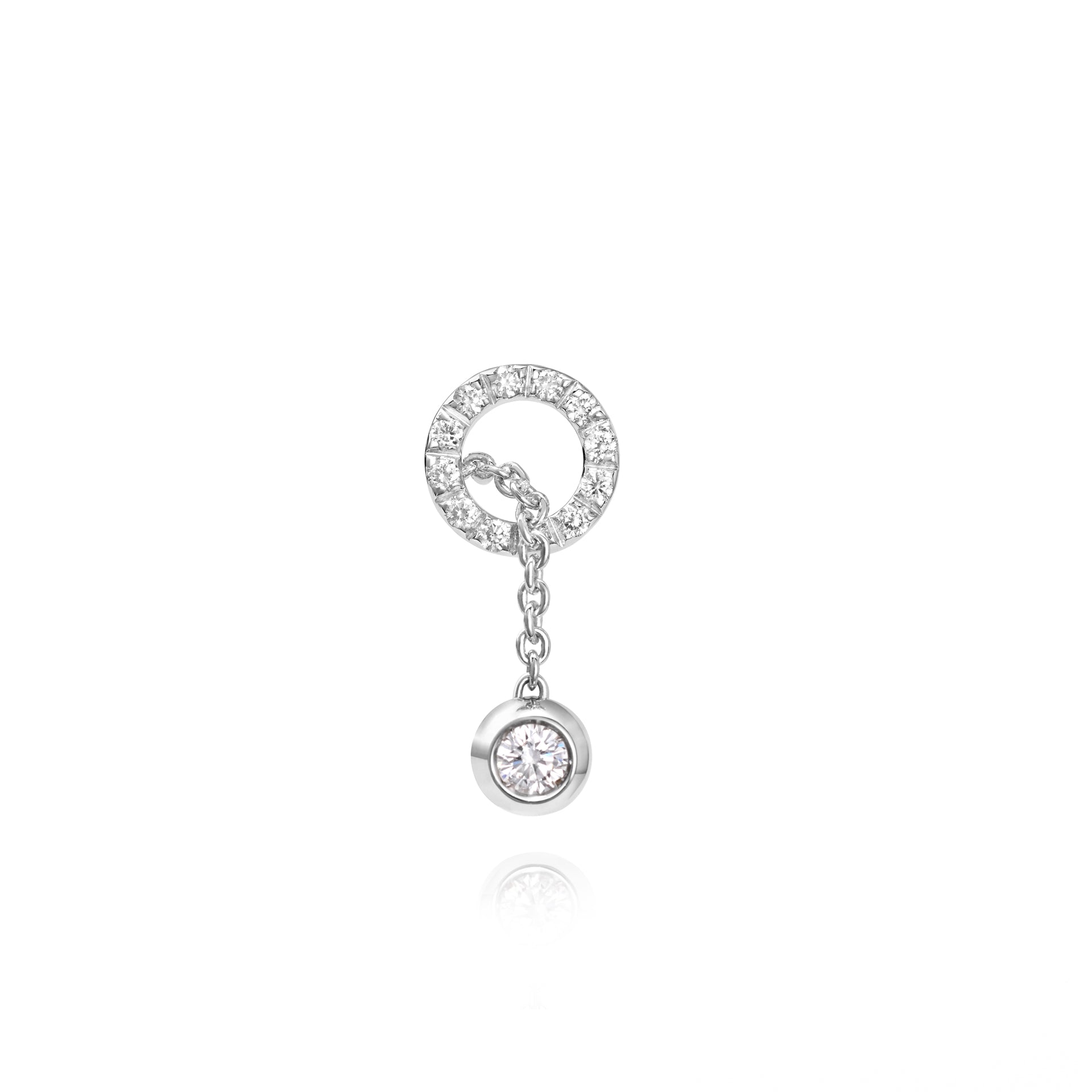 Solitaire Bubble W Right Earring