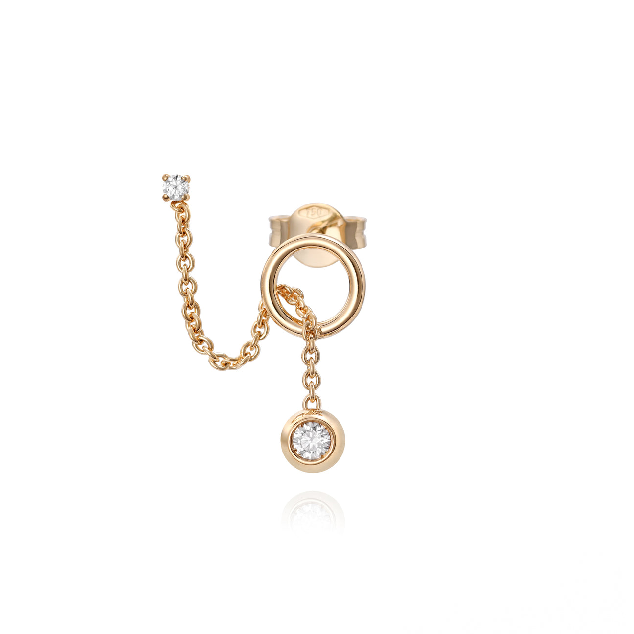 Solitaire Bubble Y Right Earring