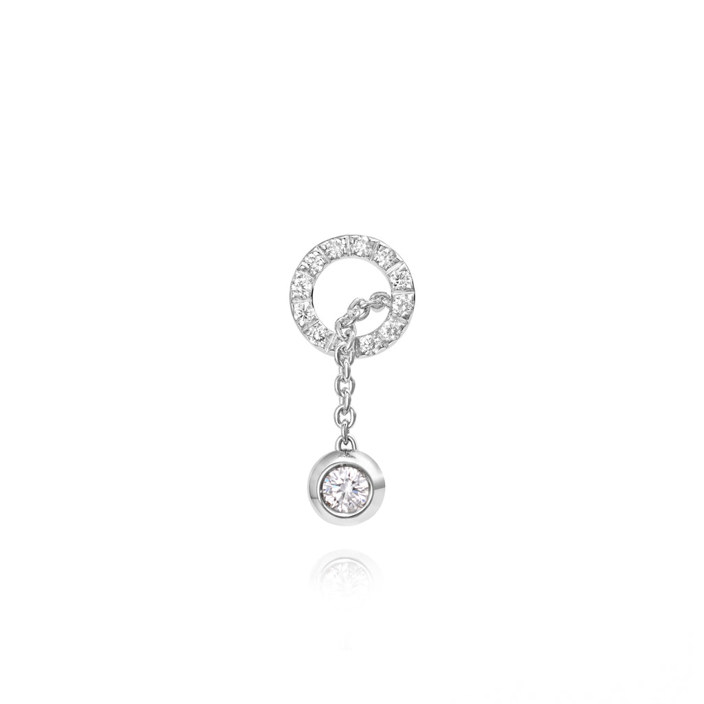 Solitaire Bubble W Left Earring