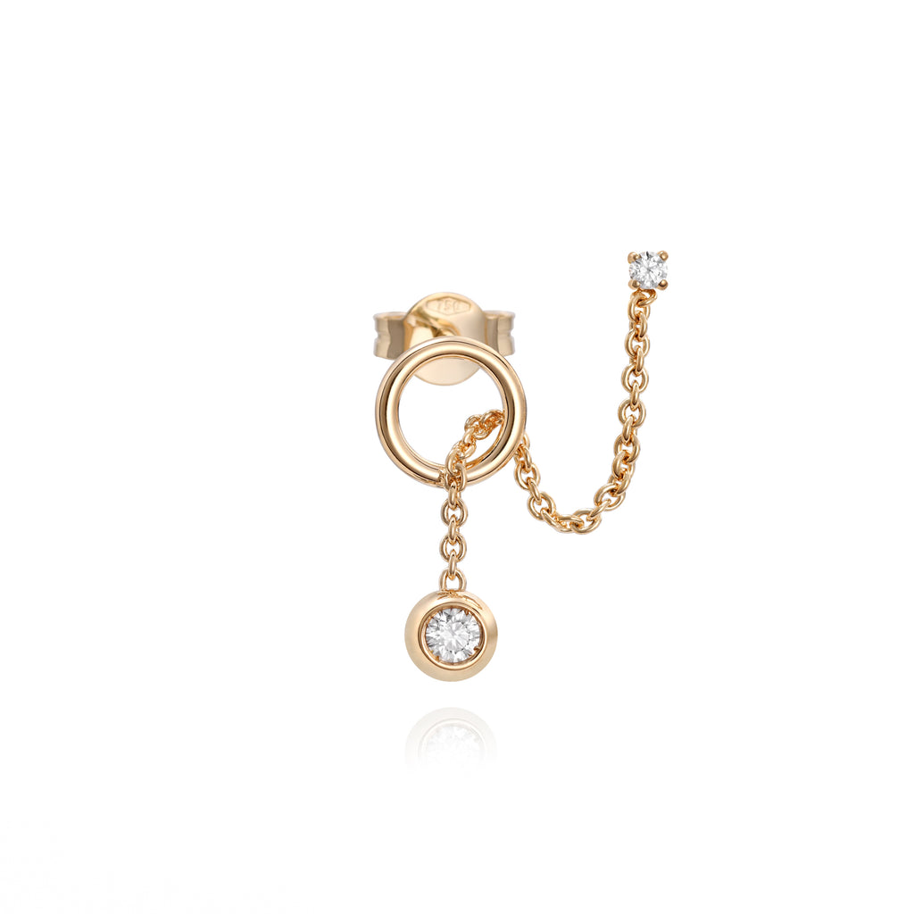 Solitaire Bubble Y Left Earring