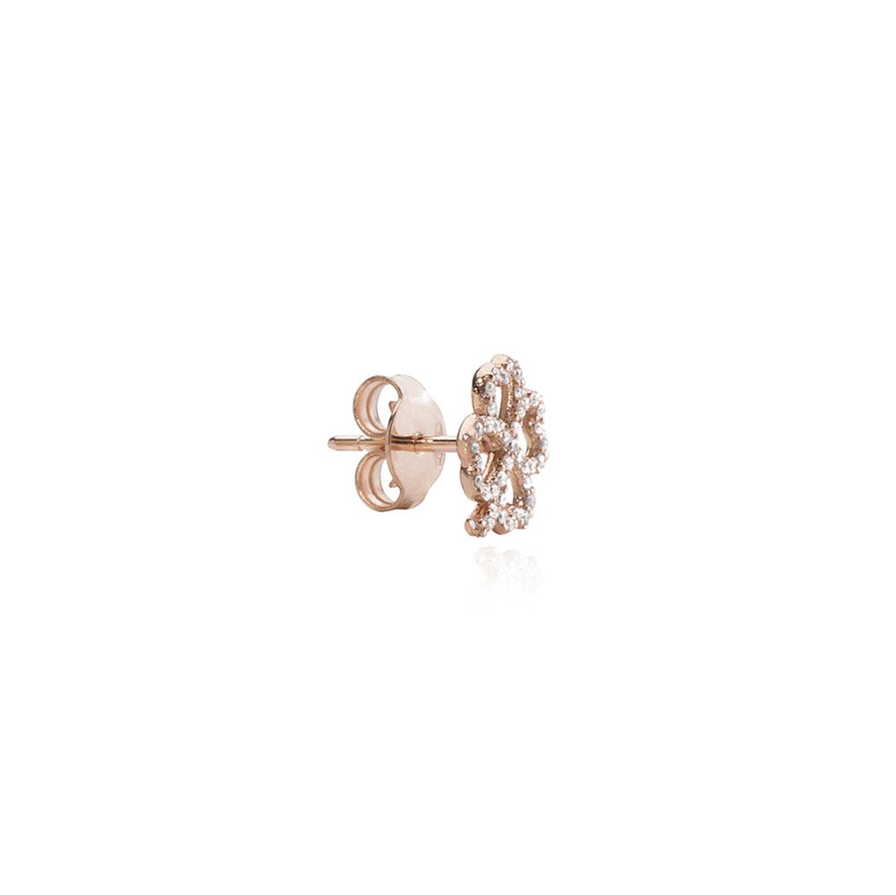 Diamond Clover Stud Earrings in Rose Gold