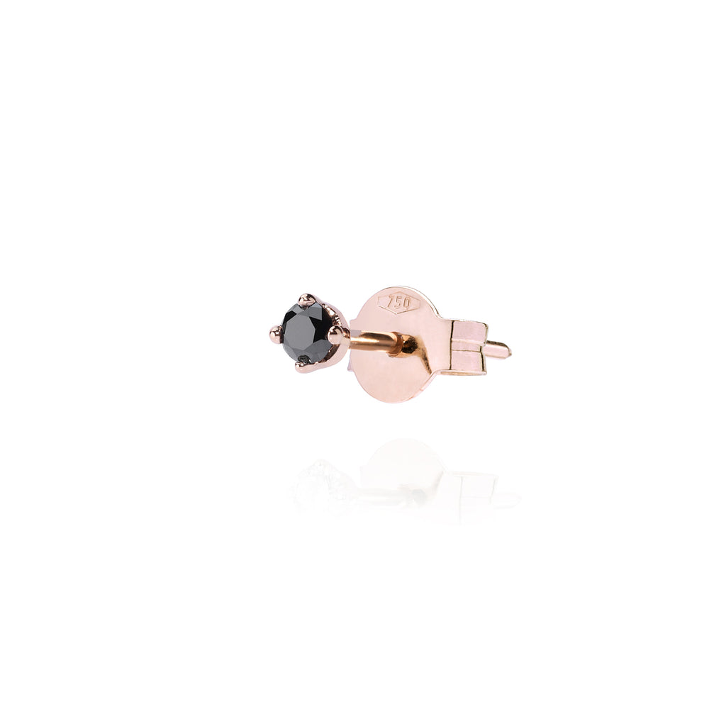 L Black Solitaire Pin Earring